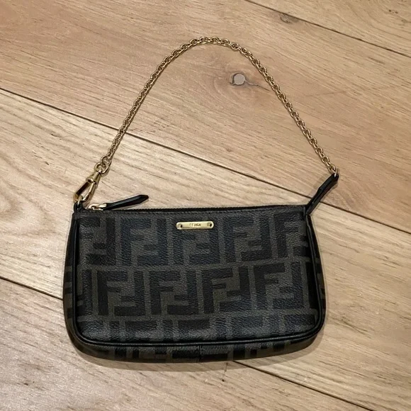 Authentic Fendi Small Leather Pouch Bag - Picture 1 of 10